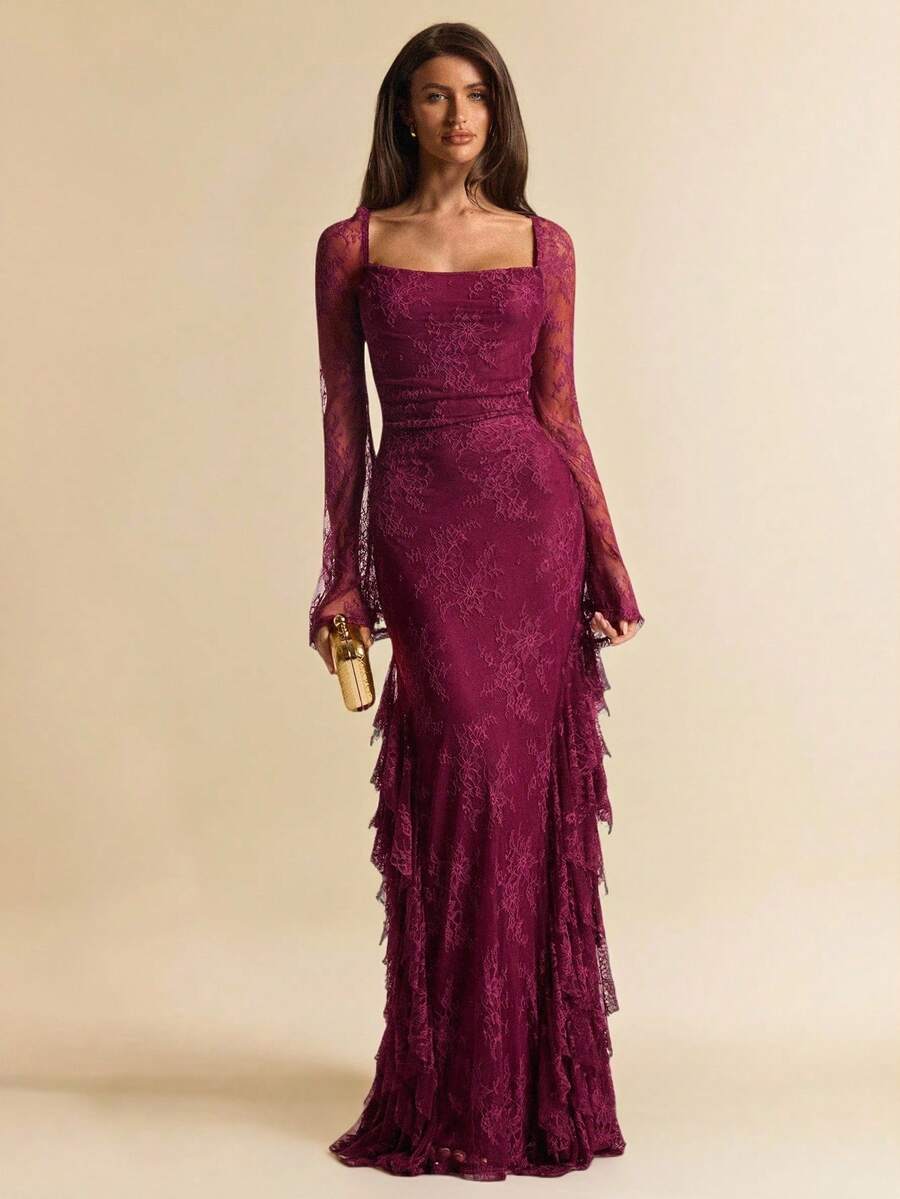 VALORE – Lace Mermaid Maxi Dress