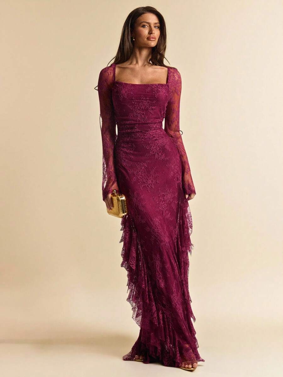 VALORE – Lace Mermaid Maxi Dress