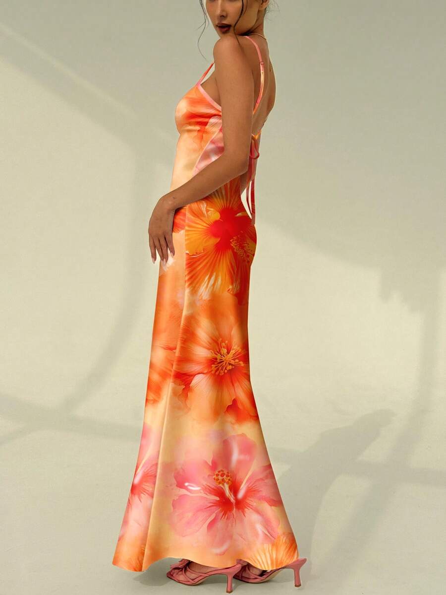 AZURA - Printed Cami Bodycon Maxi Dress