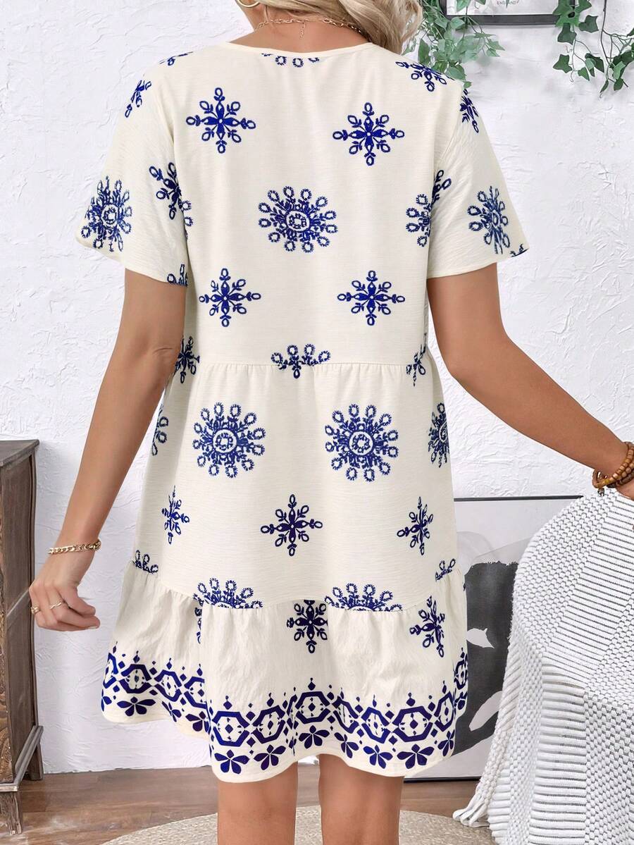 Porcela - Floral Smock Mini Dress