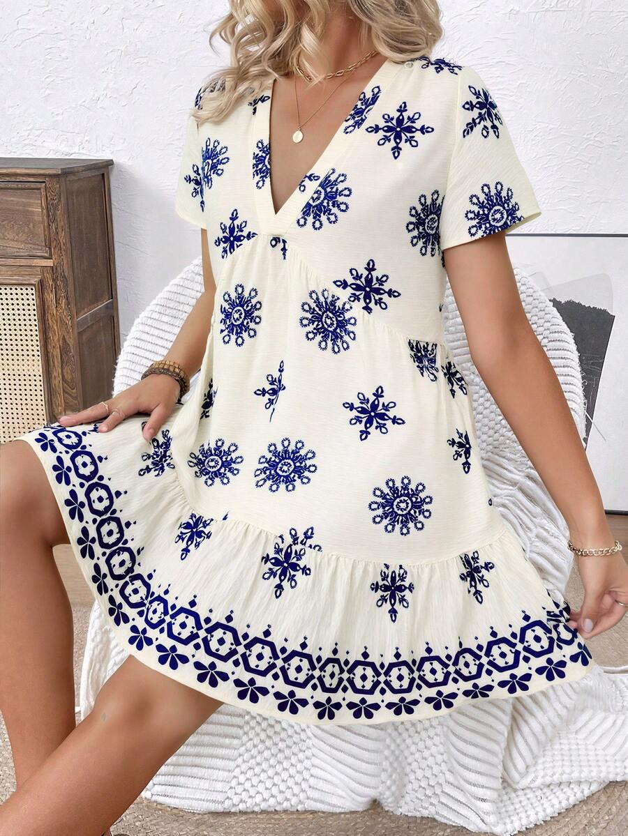 Porcela - Floral Smock Mini Dress