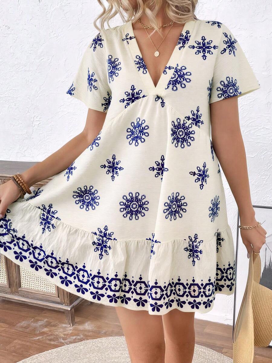 Porcela - Floral Smock Mini Dress