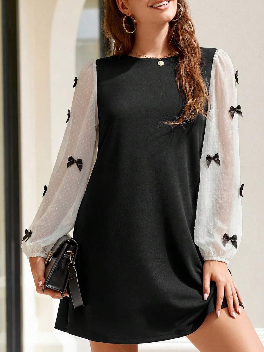 CLASI – Minimalist Sheer Sleeve Casual Dress