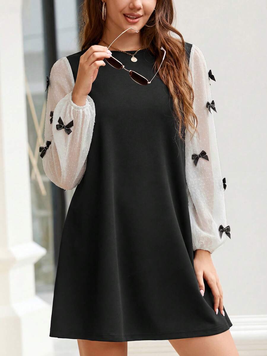 CLASI – Minimalist Sheer Sleeve Casual Dress