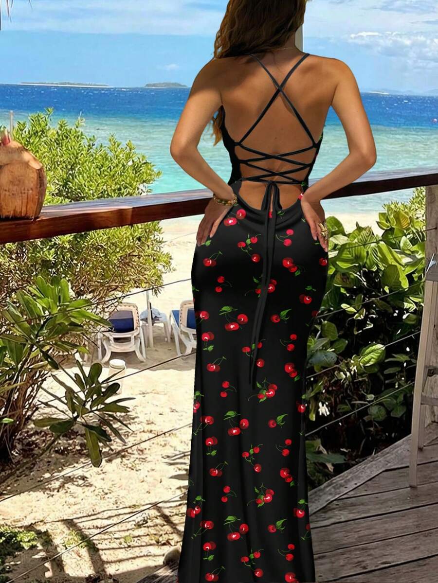 FLORINA - Floral Print Backless Cami Midi Dress Multicolor_11