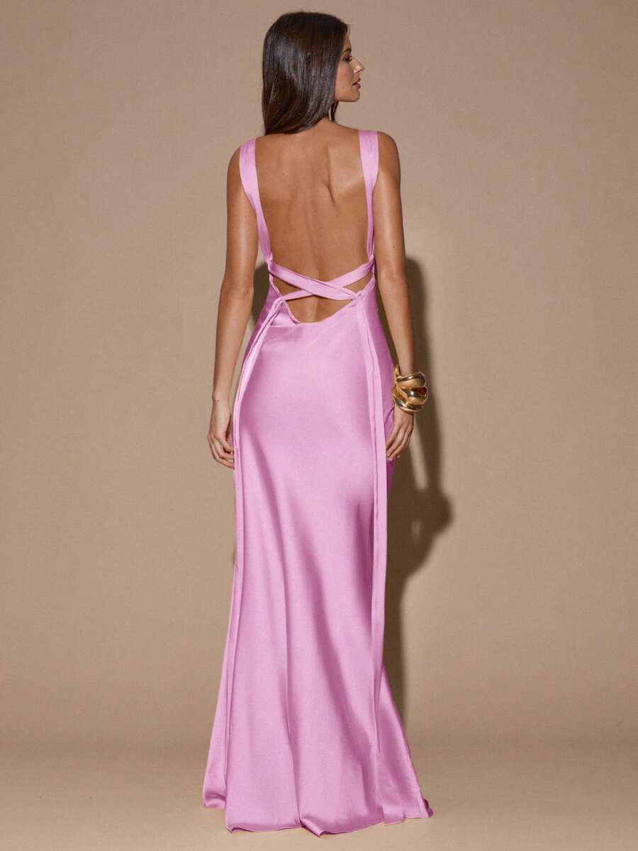 SOLÉA - Backless Maxi Dress Baby Pink_1