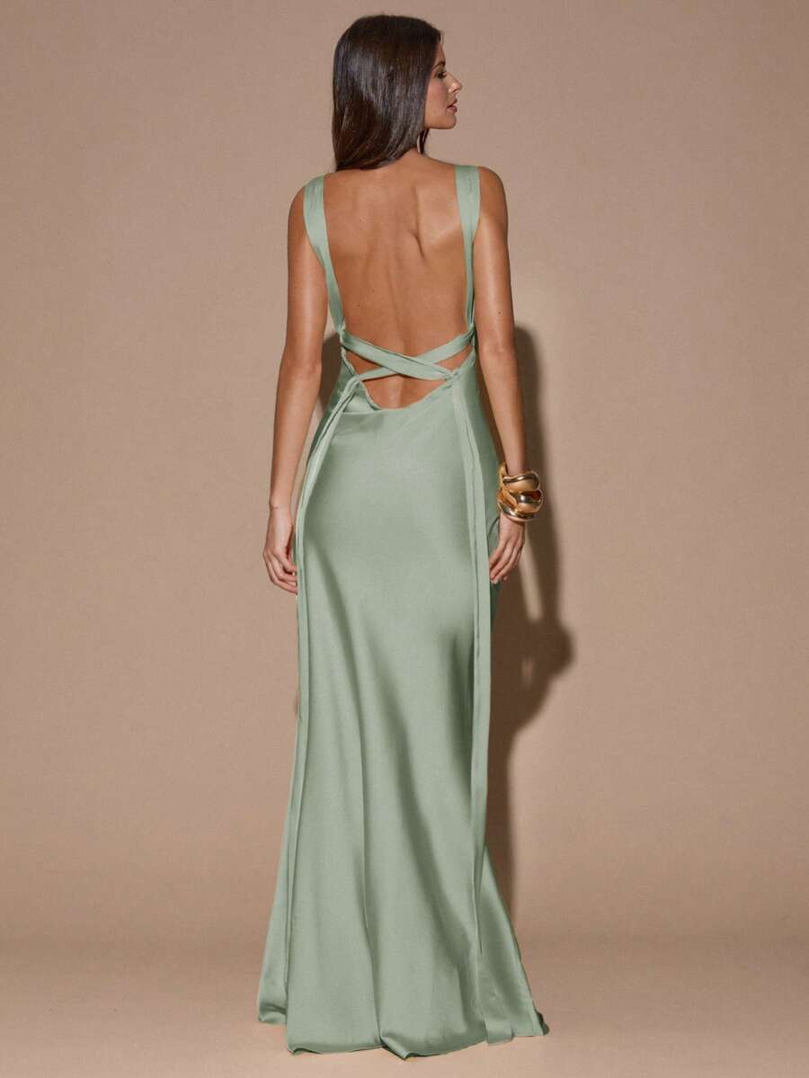 SOLÉA - Backless Maxi Dress Mint Green