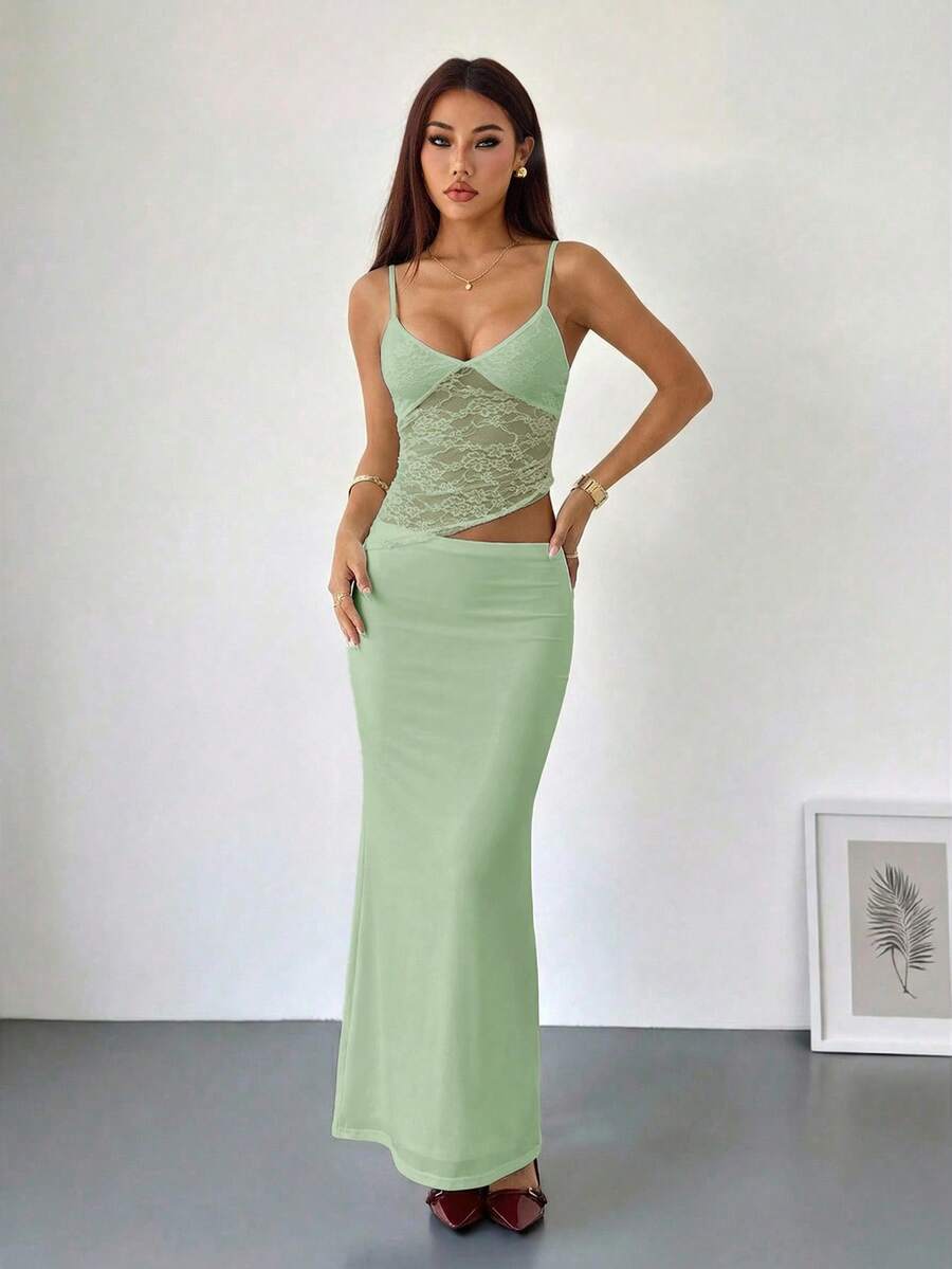 VELISSE - Lace Bodycon Maxi Dress