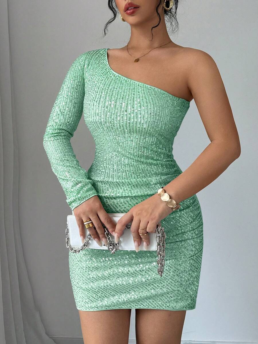 Serévaé – Sequin Asymmetrical Bodycon Mini Dress