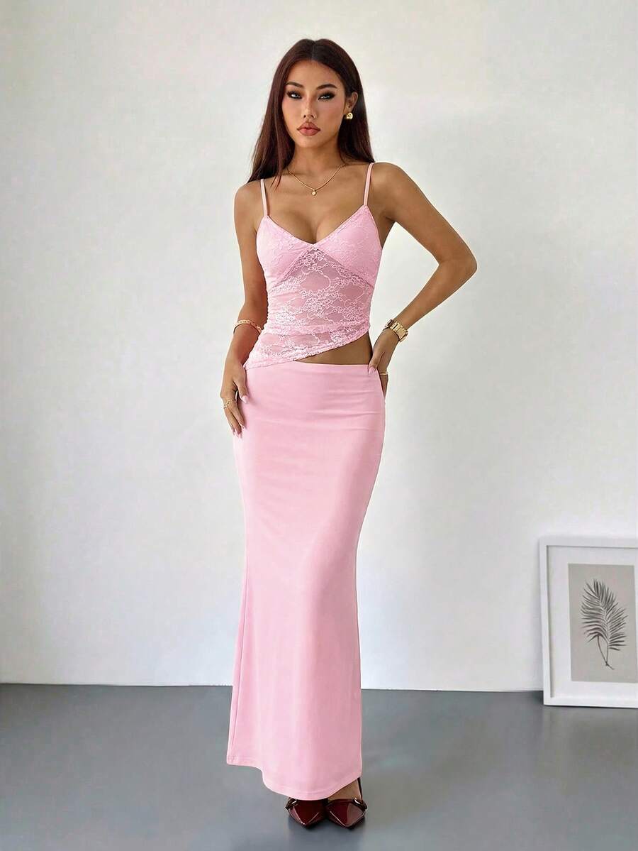 VELISSE - Lace Bodycon Maxi Dress