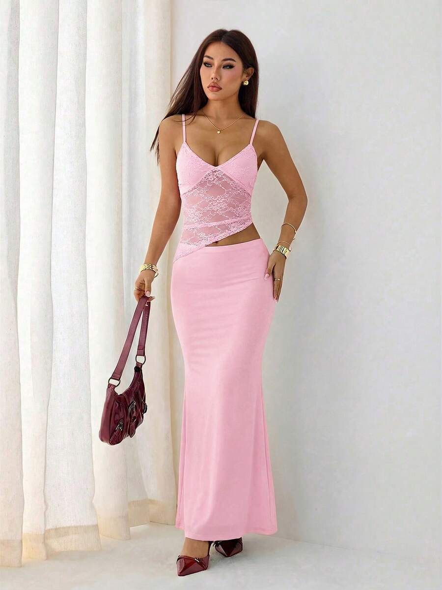 VELISSE - Lace Bodycon Maxi Dress