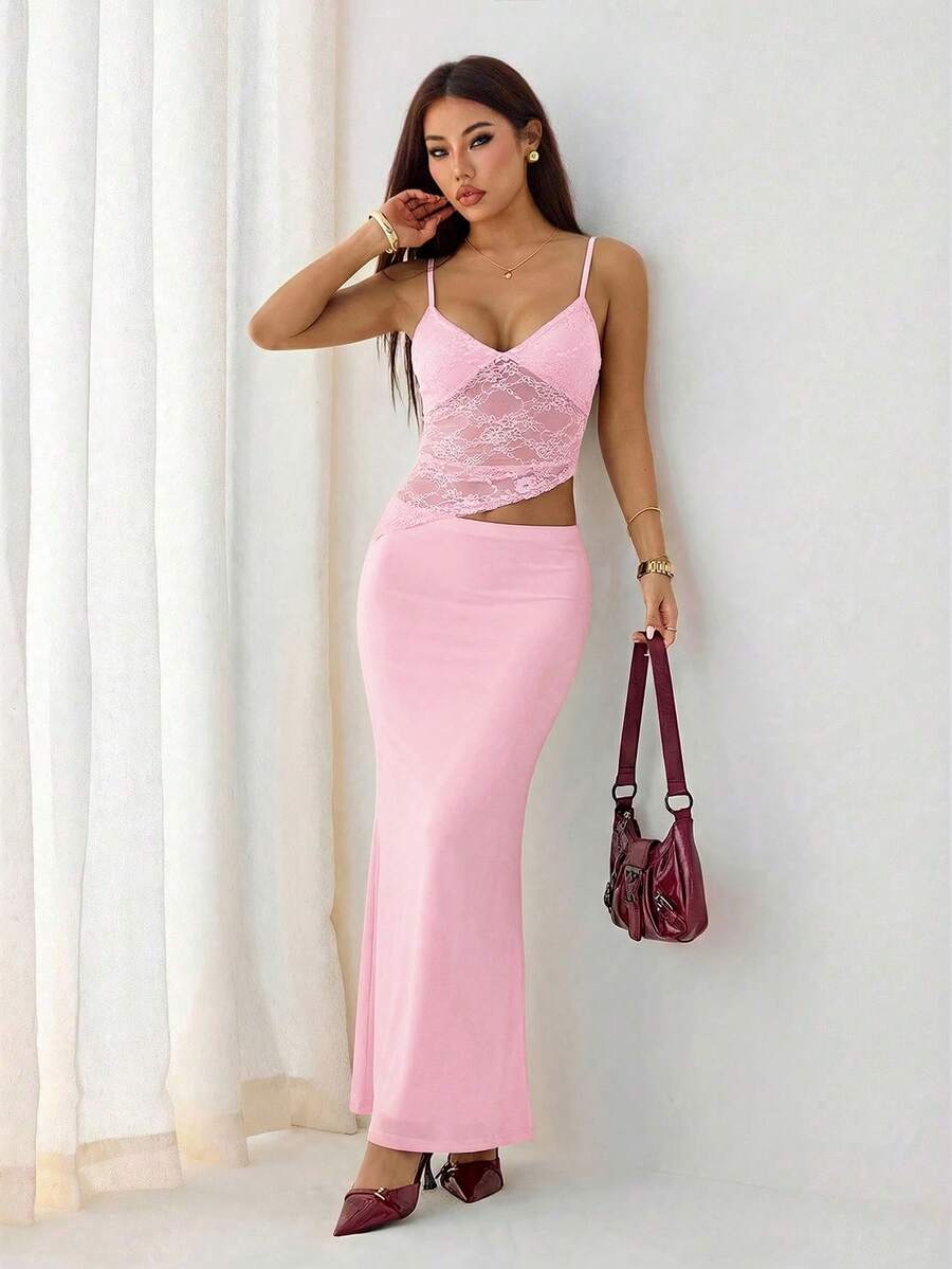VELISSE - Lace Bodycon Maxi Dress