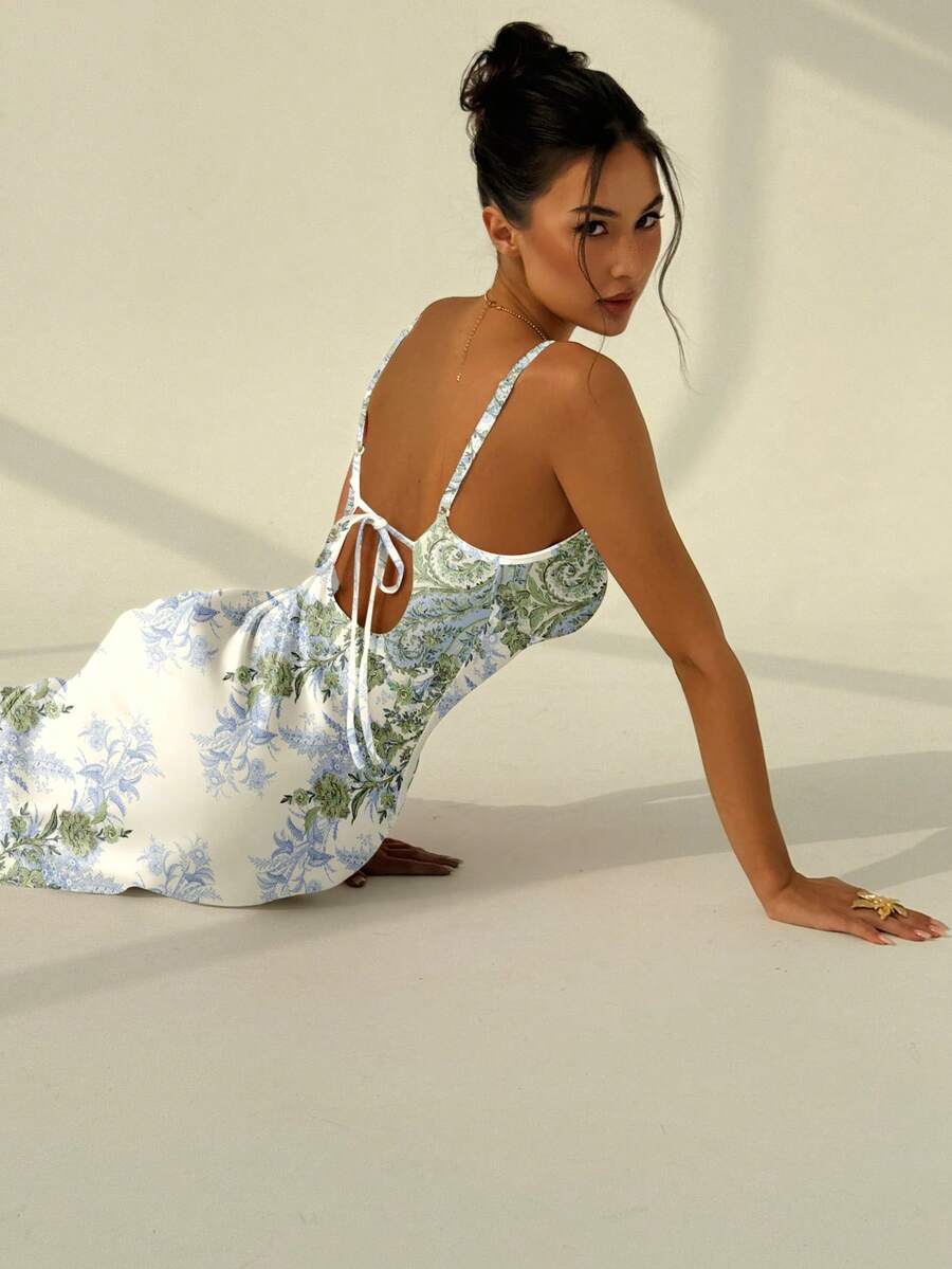 AZURA - Printed Cami Bodycon Maxi Dress