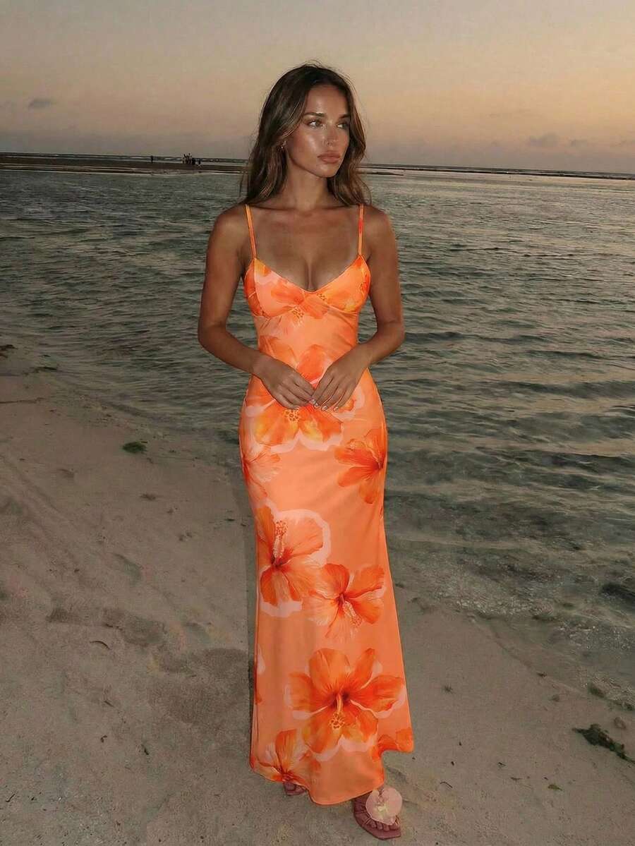 Soléa -Polka Dot Bodycon Maxi Dress