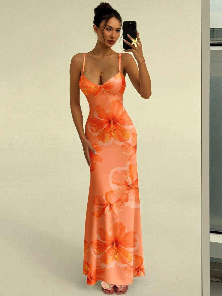 Soléa -Polka Dot Bodycon Maxi Dress