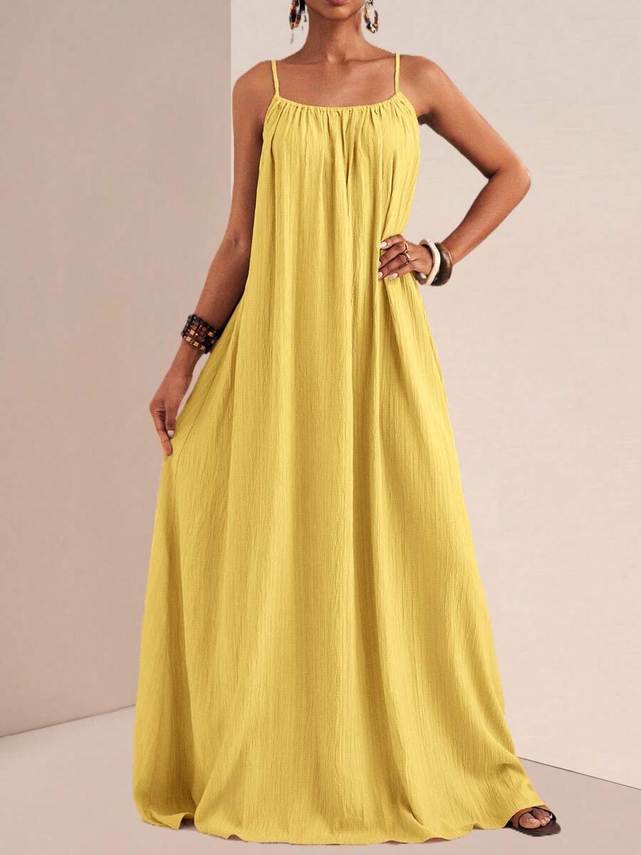 NOMÉA – Boho Flared Maxi Dress Yellow