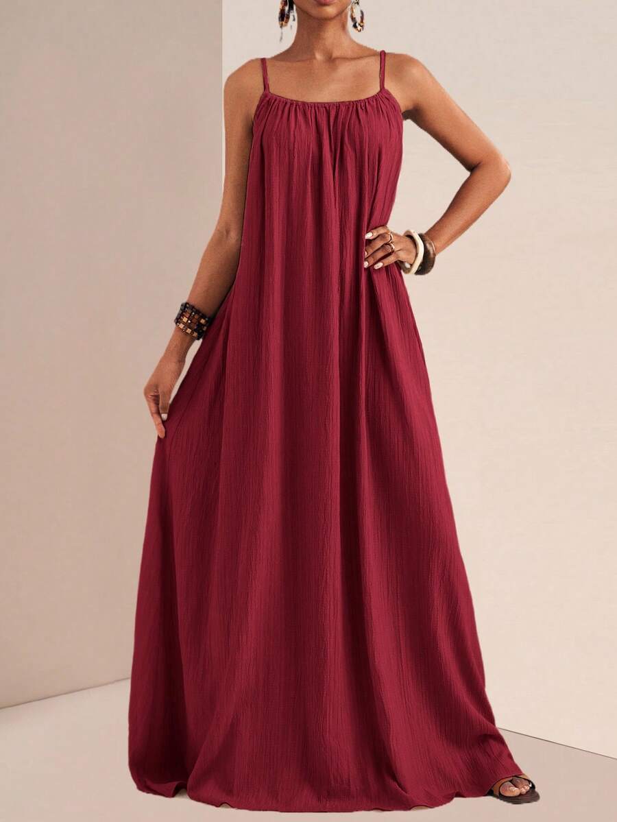 NOMÉA – Boho Flared Maxi Dress Burgundy_4