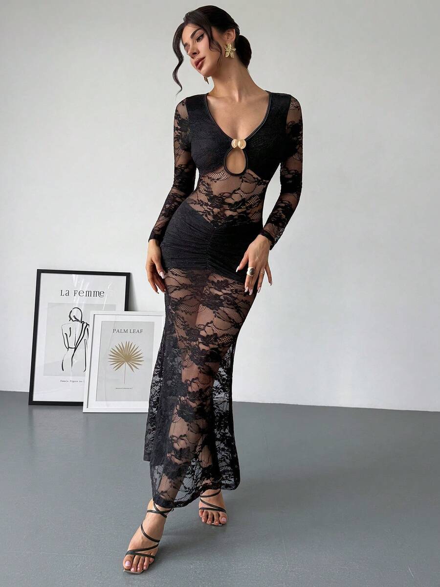 NILA -Lace Mermaid Maxi Dress