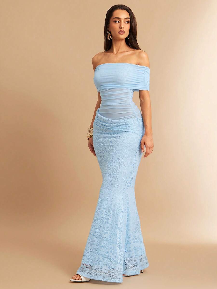 LUNELLE - Off Shoulder Bodycon Maxi Dress