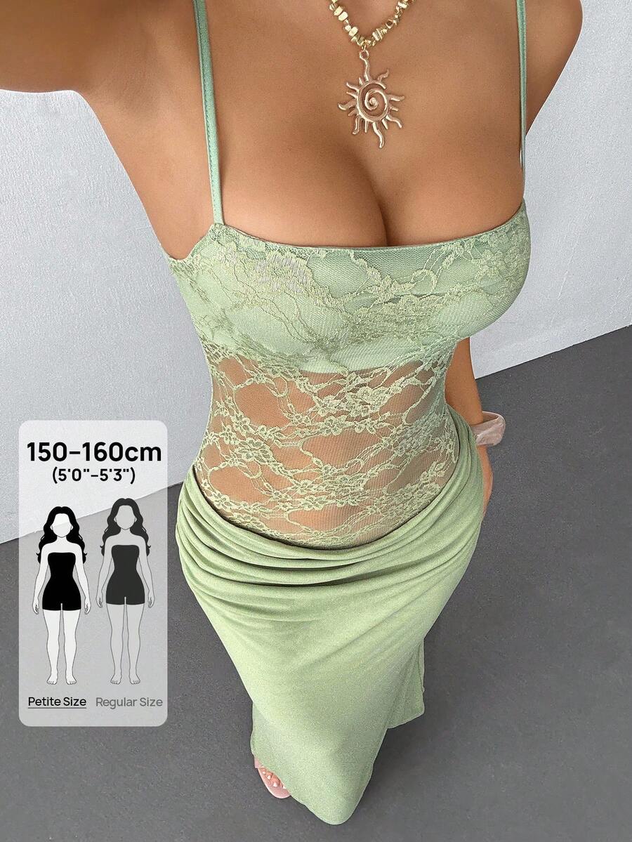 VALE -Lace Cami Bodycon Maxi Dress