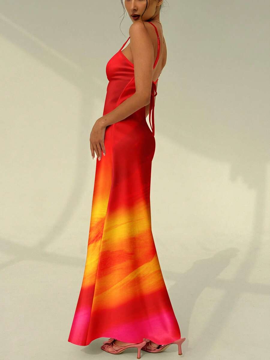 SUNFLARE – Tropical Print Bodycon Maxi Dress