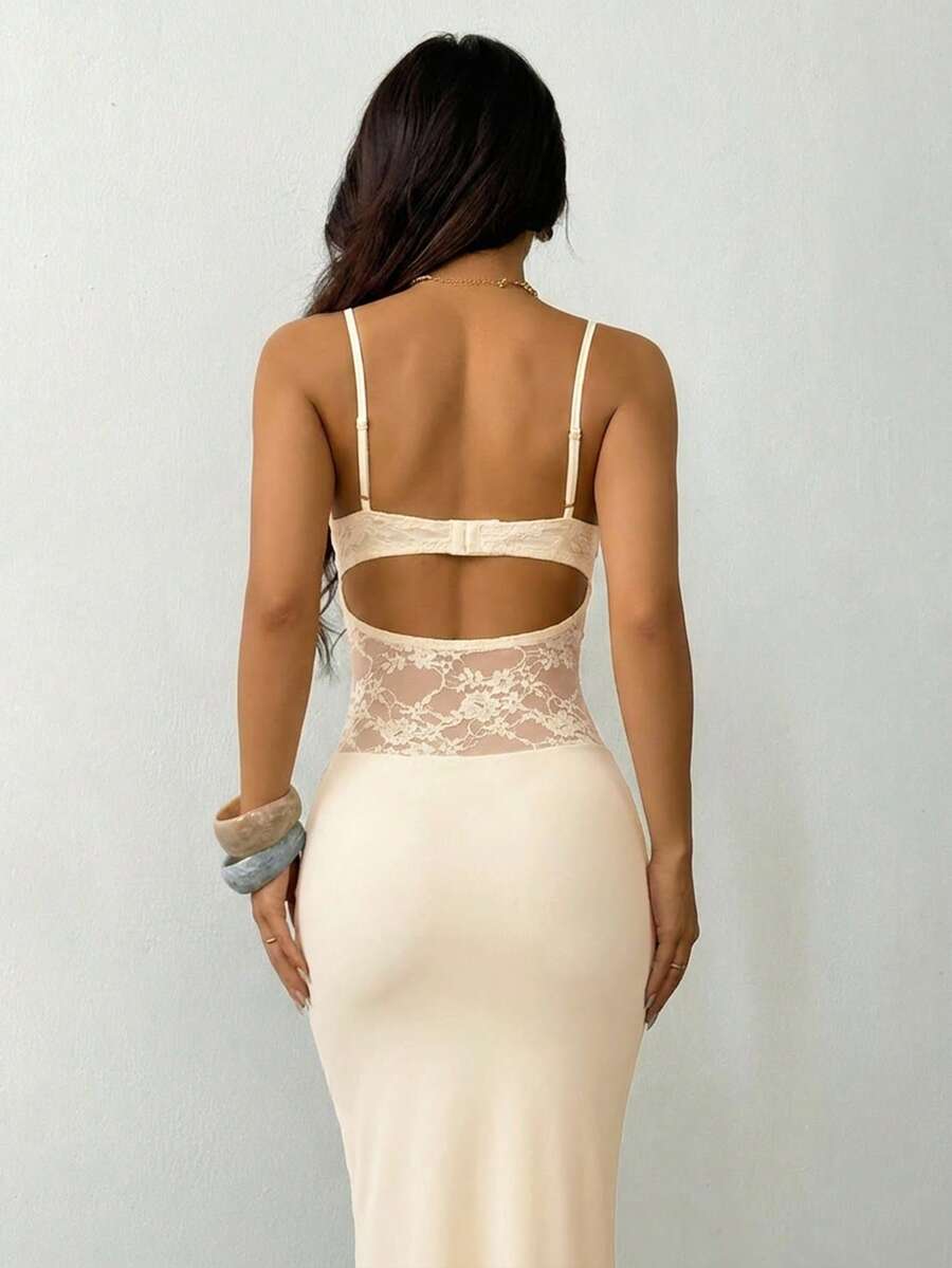VALE -Lace Cami Bodycon Maxi Dress