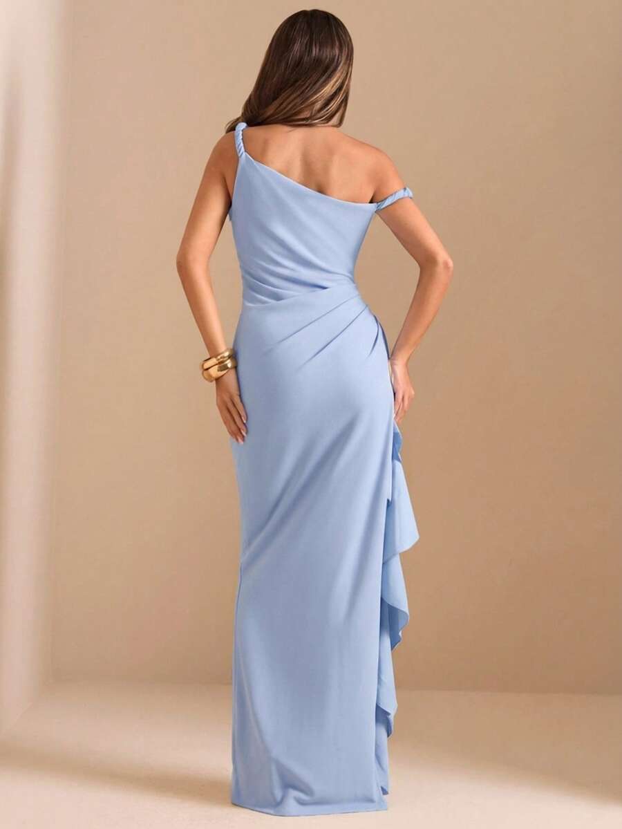ROUELLE - One Shoulder Ruched Maxi Dress