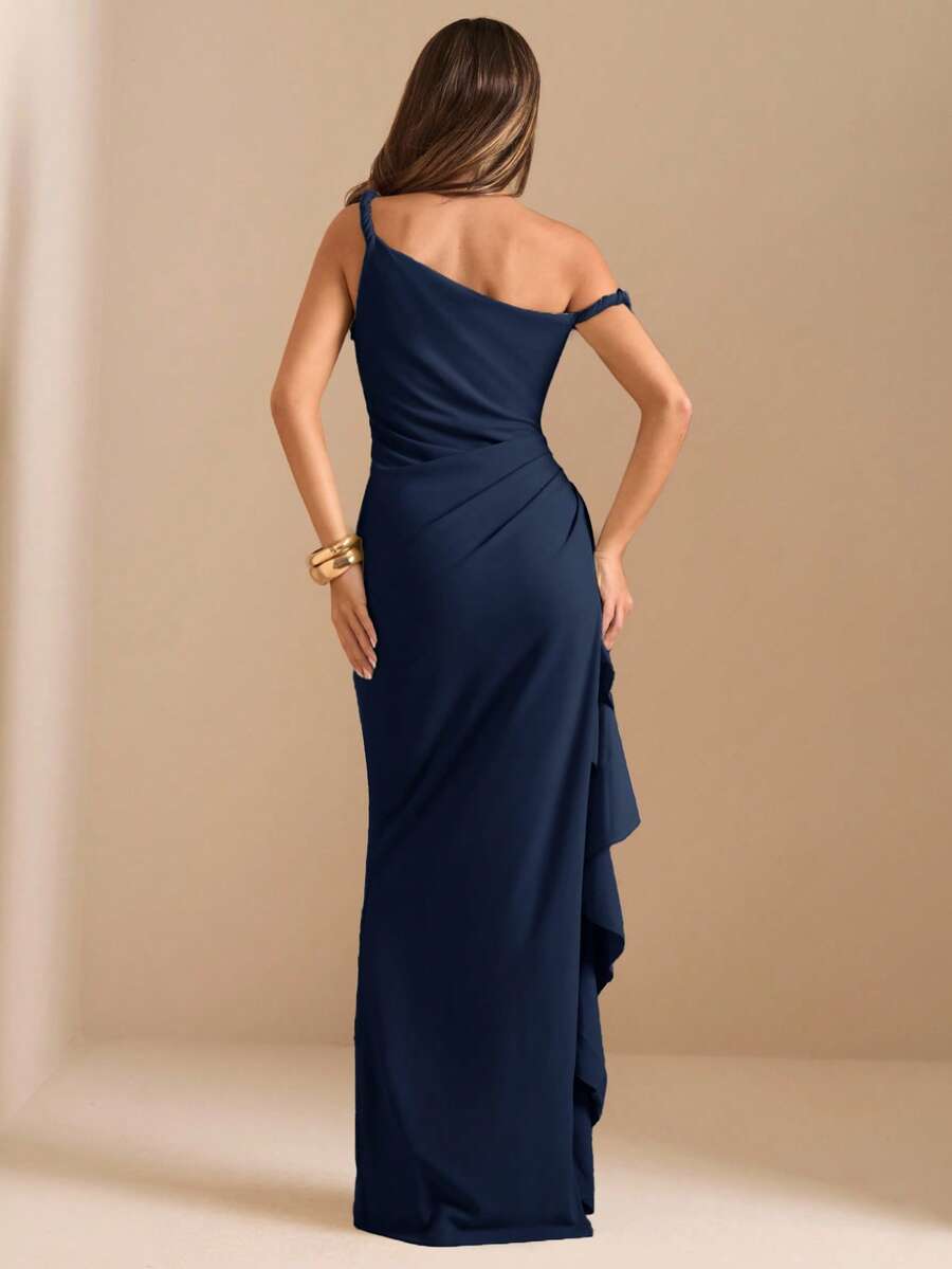 ROUELLE - One Shoulder Ruched Maxi Dress