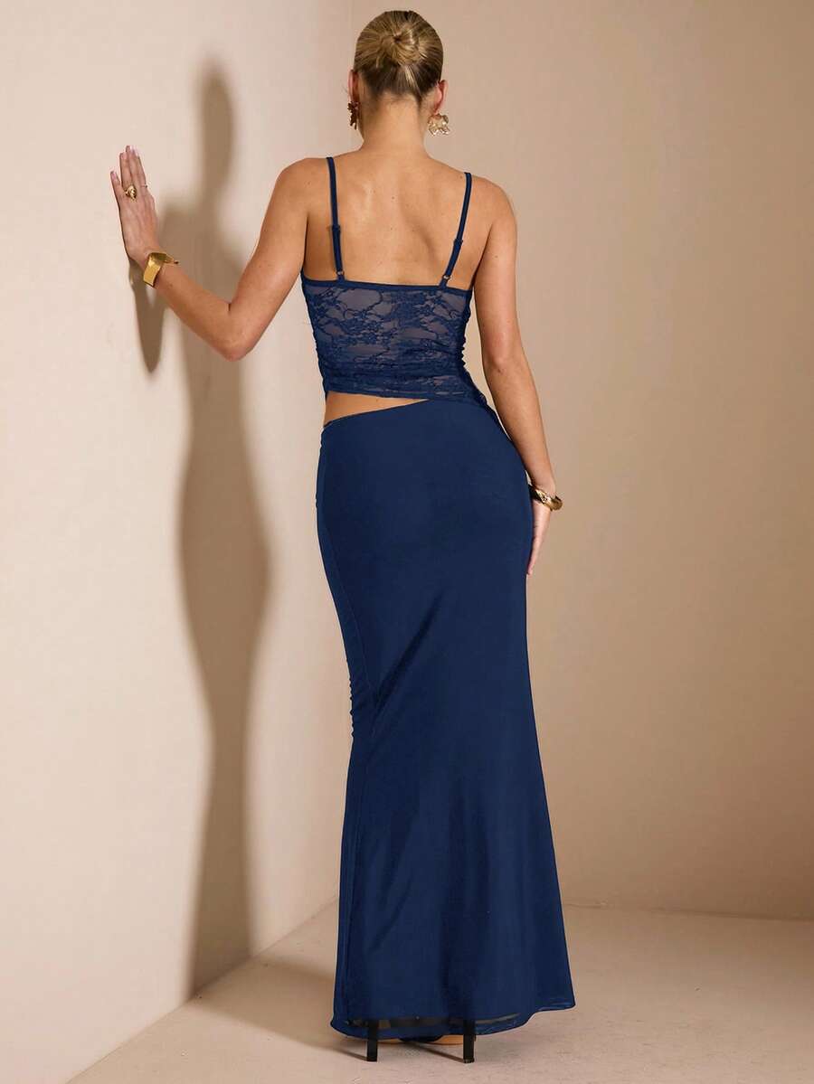 NARILA - Lace Panel Bodycon Maxi Dress