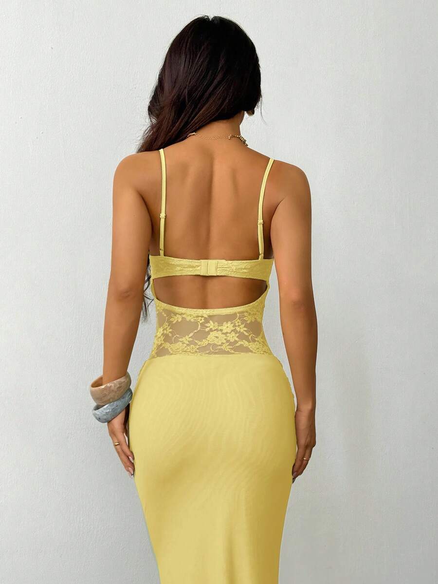 VALE -Lace Cami Bodycon Maxi Dress