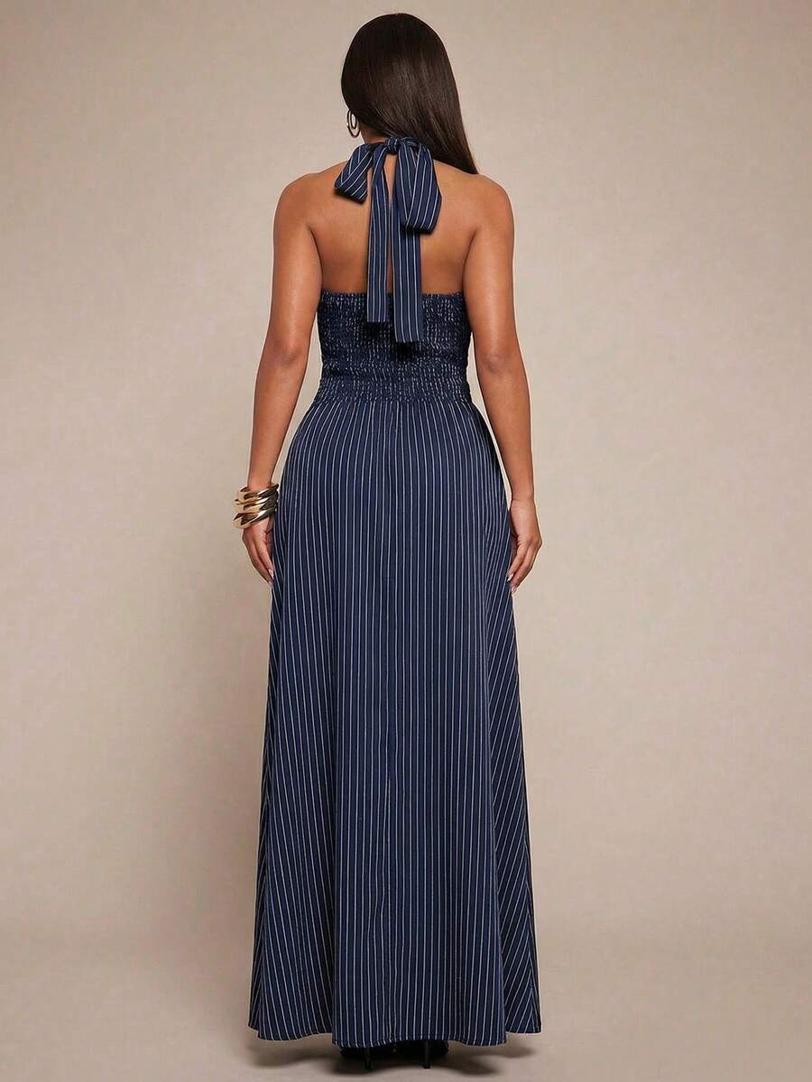 MARAIS - Halter Neck A-Line Maxi Dress