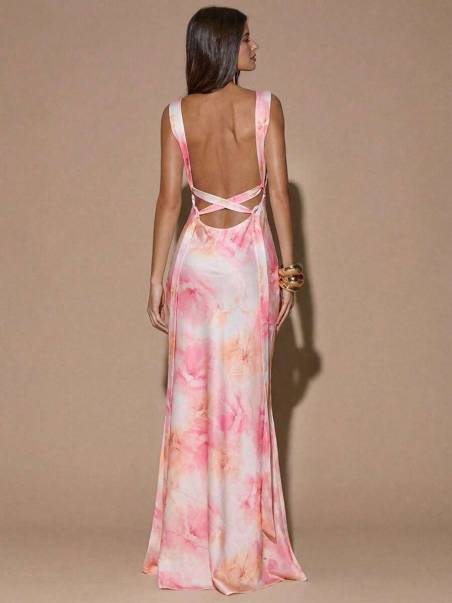 SOLÉA - Backless Maxi Dress Pink