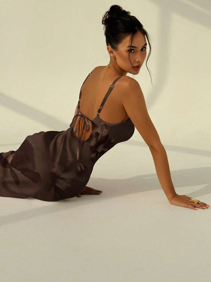 AZURA - Printed Cami Bodycon Maxi Dress