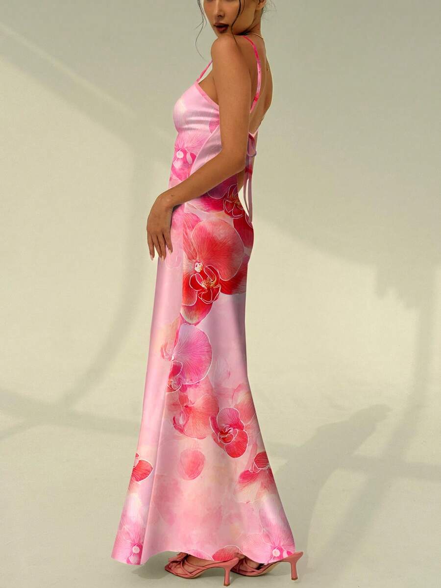 Soléa -Polka Dot Bodycon Maxi Dress
