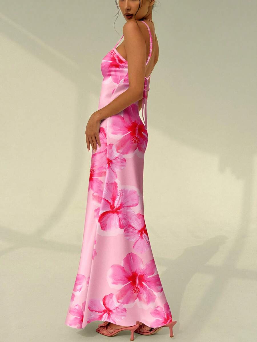 AZURA - Printed Cami Bodycon Maxi Dress