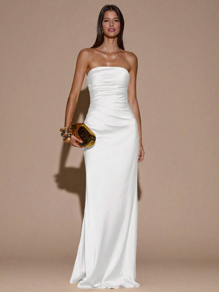 RAVELLE - Backless Mermaid Maxi Dress White