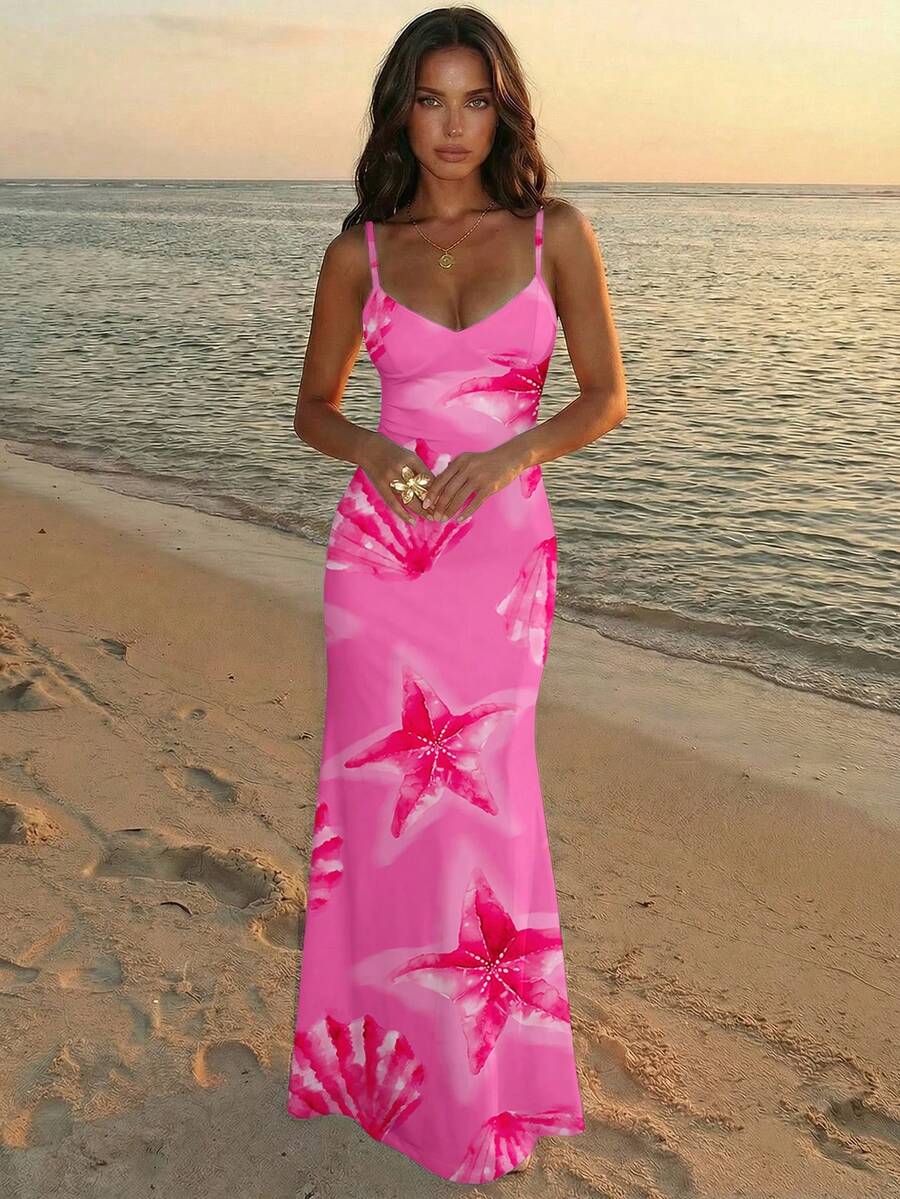SOLARA - Floral Bodycon Maxi Dress Multicolor