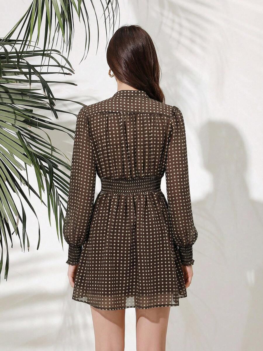 VALISSA - Long Sleeve A Line Mini Dress