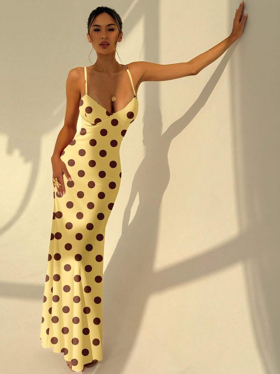 AZURA - Printed Cami Bodycon Maxi Dress