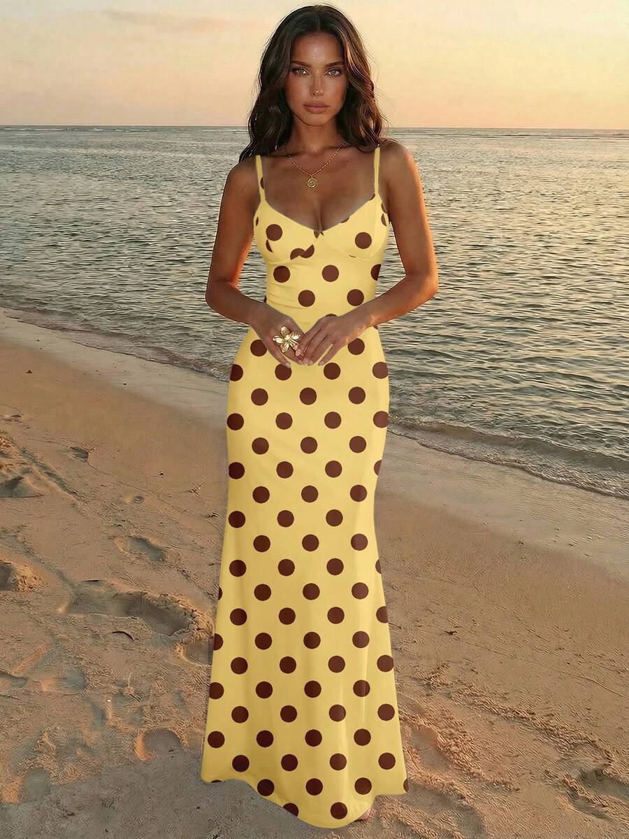 AZURA - Printed Cami Bodycon Maxi Dress