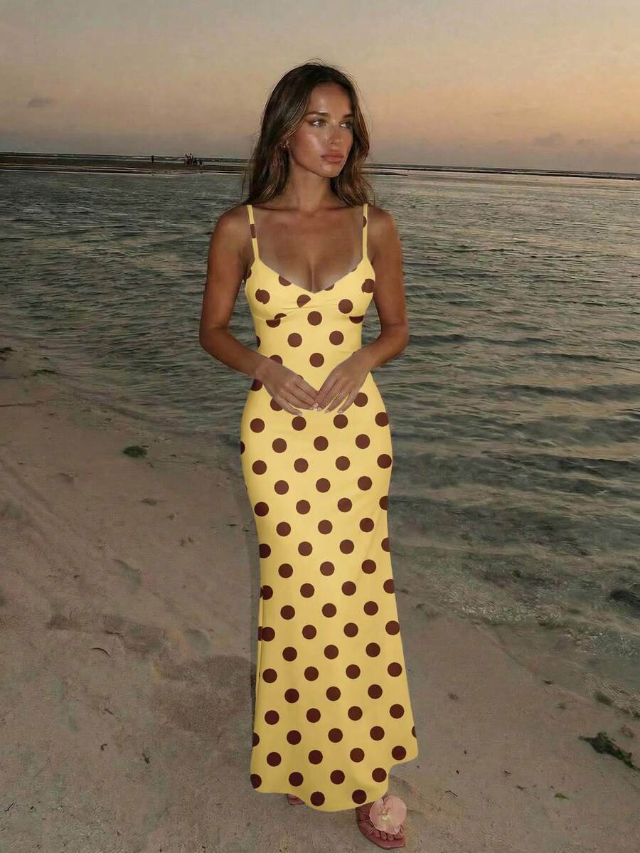 AZURA - Printed Cami Bodycon Maxi Dress