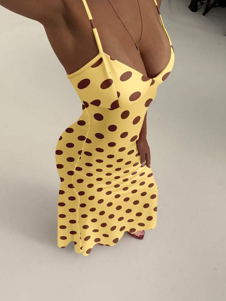 AZURA - Printed Cami Bodycon Maxi Dress