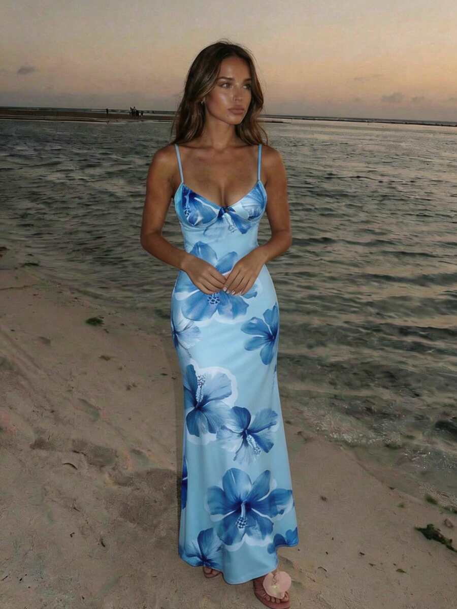 AZURA - Printed Cami Bodycon Maxi Dress