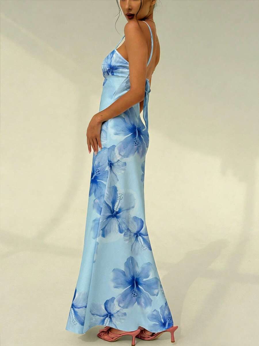 SUNFLARE – Tropical Print Bodycon Maxi Dress