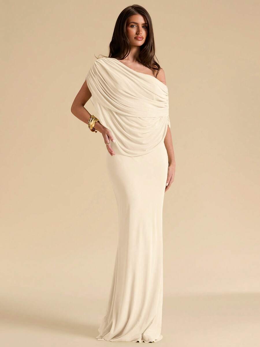 AURÉA - Off Shoulder Ruched Bodycon Maxi Dress