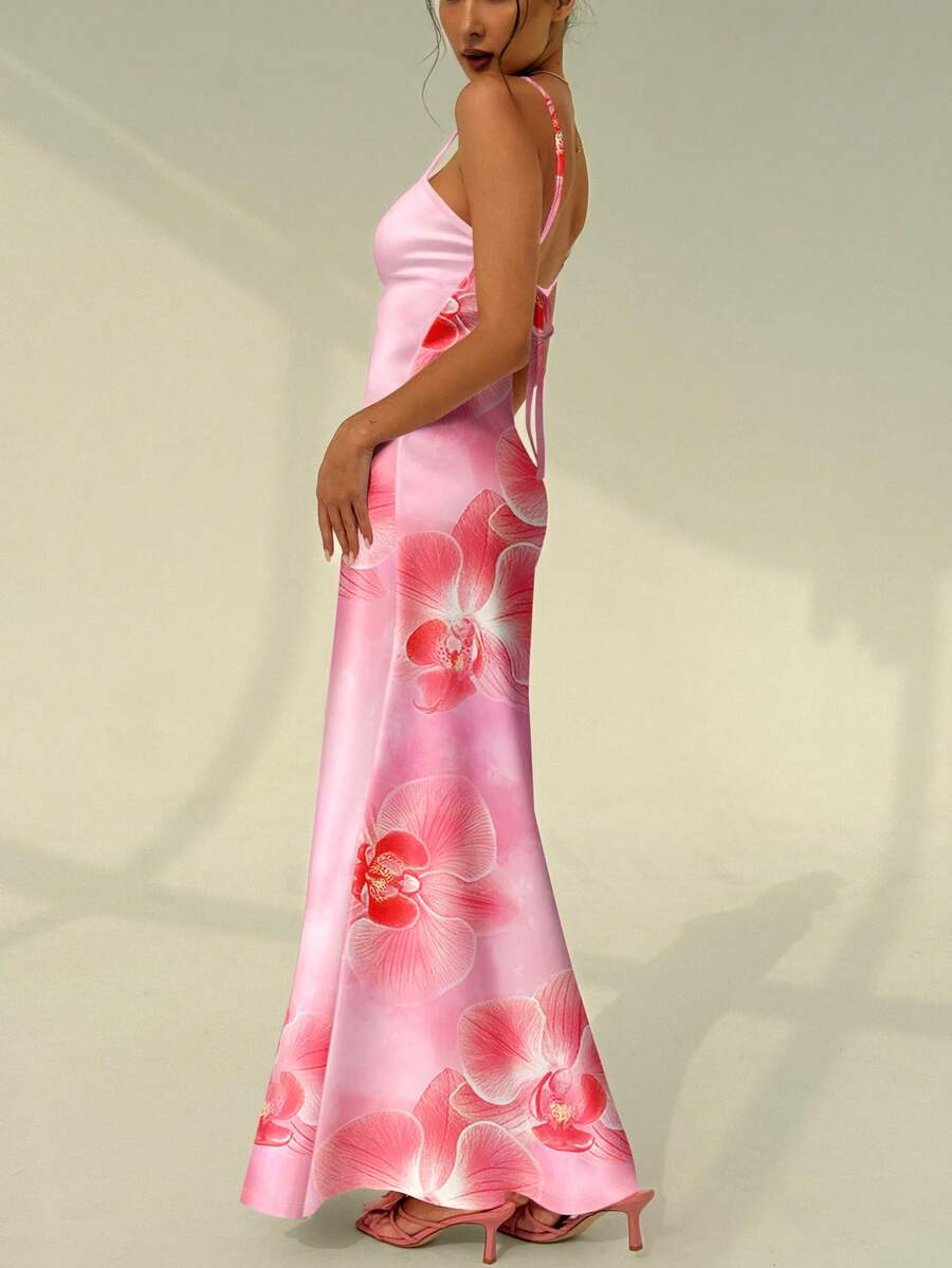 SOLARA - Floral Bodycon Maxi Dress