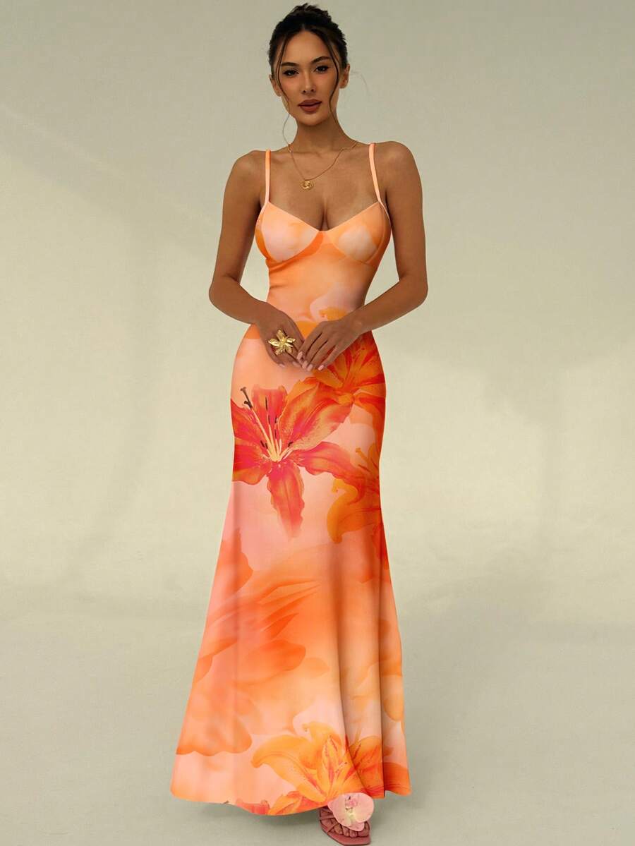 Soléa -Polka Dot Bodycon Maxi Dress