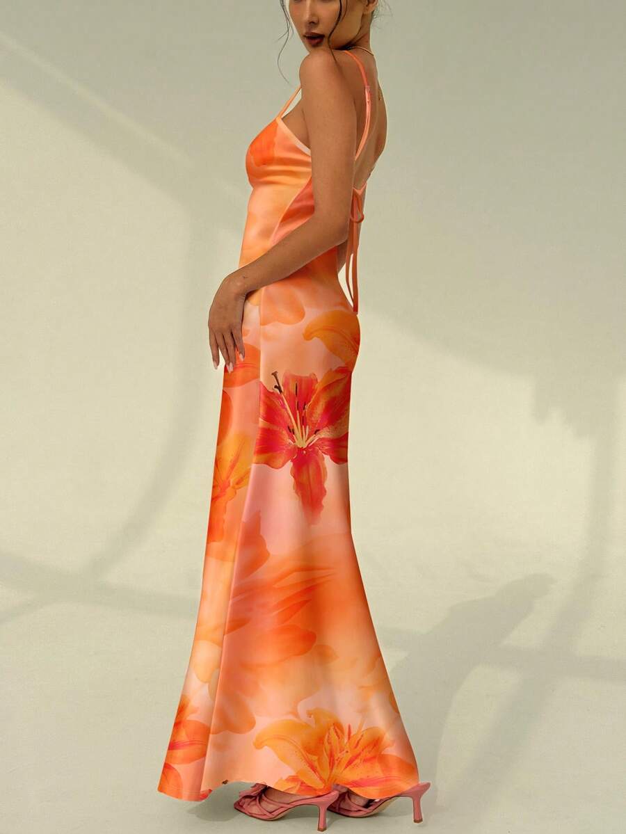 SOLARA - Floral Bodycon Maxi Dress