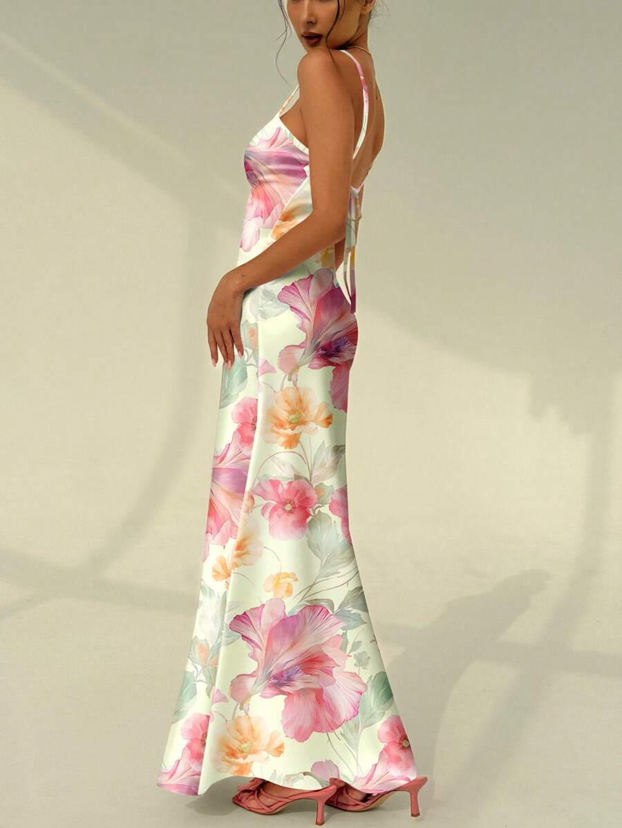 SOLARA - Floral Bodycon Maxi Dress