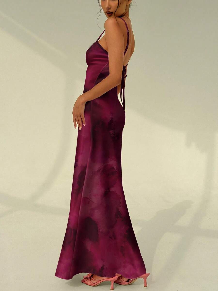 AZURA - Printed Cami Bodycon Maxi Dress